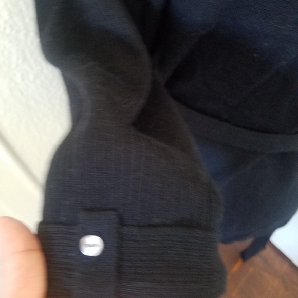 NEW Stewart Brown Black Wool Knit Cardigan Sweater Women's Size Small - Picture 6 of 8